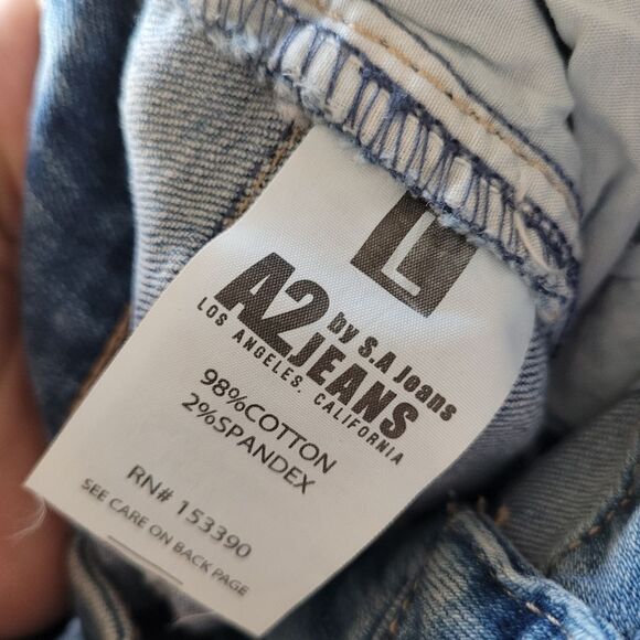 NEW A2 Jean Shorts Fringe Trim Blue 3 Inch Inseam Rockabilly Western Cut Off - Picture 5 of 5